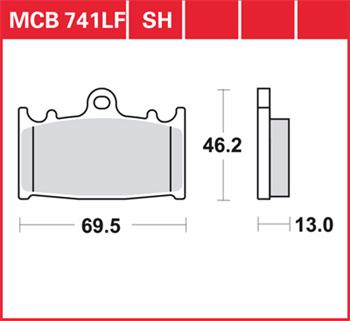 Brzdové doštičky LUCAS TRW MCB741SH