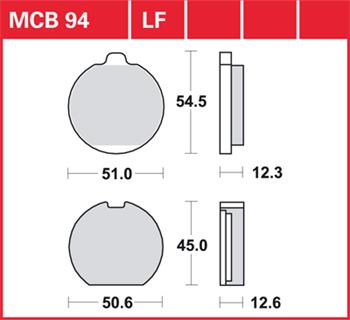 Brzdové doštičky LUCAS TRW MCB94LF