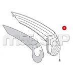 Z 696R pár bočních červených odrazek pro kufr GIVI E 55 Maxia (včetně podkladové bíle fólie)